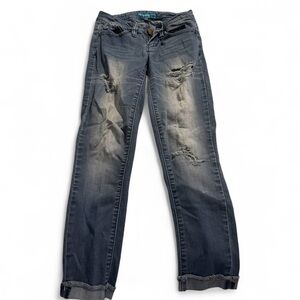 YMI Dark Blue Distressed Straight Leg Jeans